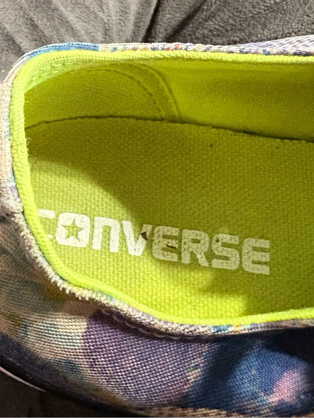 Converse Multicolor Floral Canvas Sneakers with Neon Yellow Lining - Women's - Picture 5 of 6